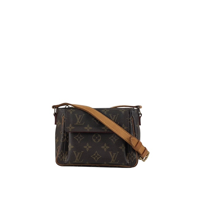 LOUIS VUITTON ルイヴィトン モノグラム ショルダーバッグ ブラウン PVC レザー vintage ヴィンテージ オールド  53bcj4
