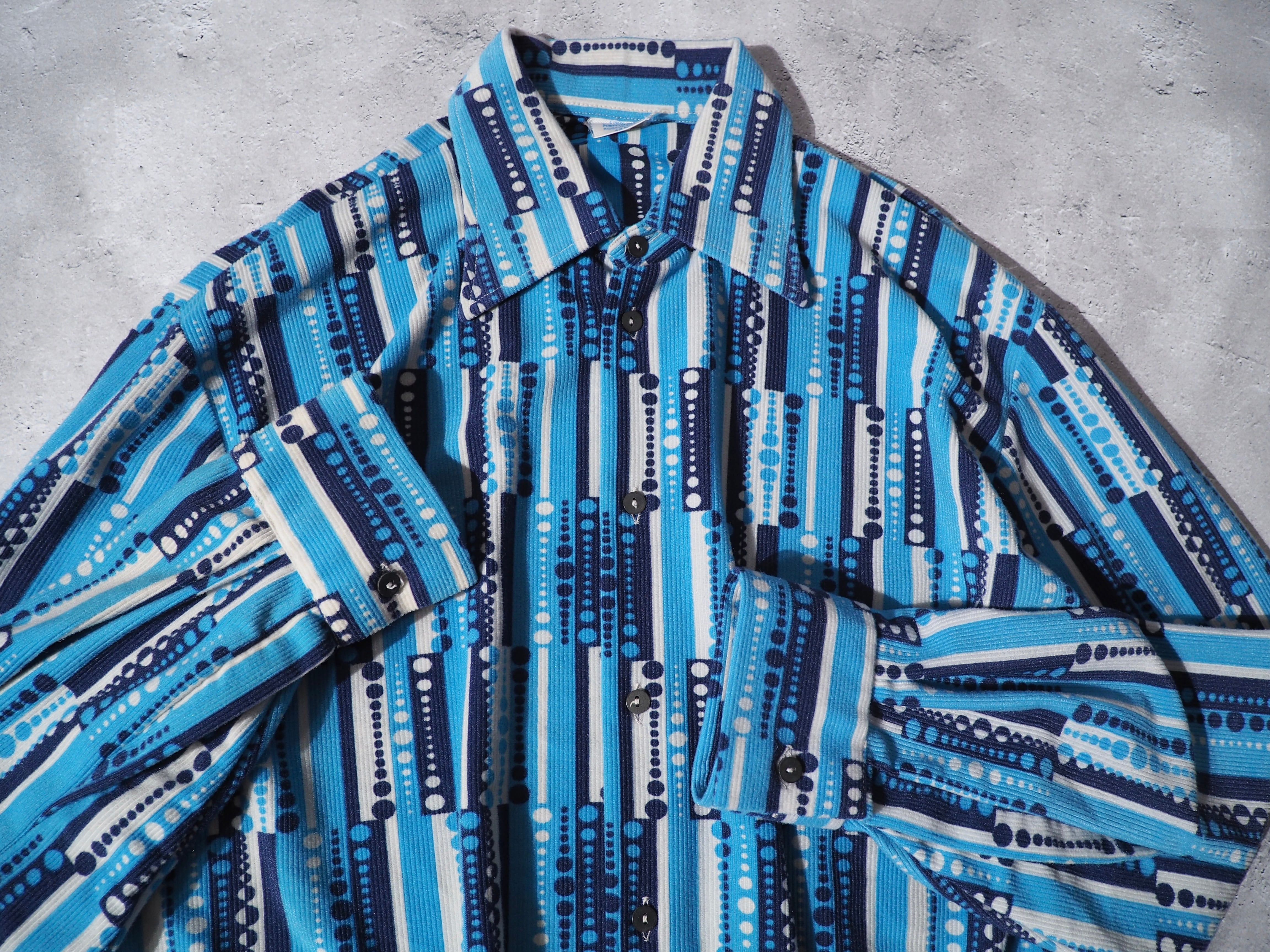 1970 - 80s cold dot line pattern vintage corduroy shirt
