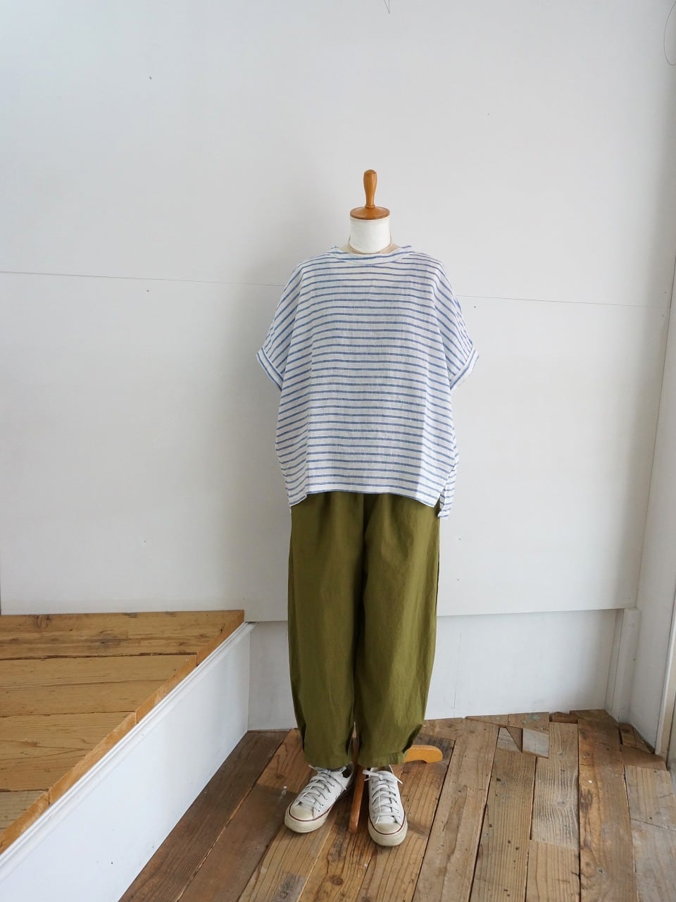 NATURAL LAUNDRY ナチュラルランドリー 先染めリネン ドルマンT