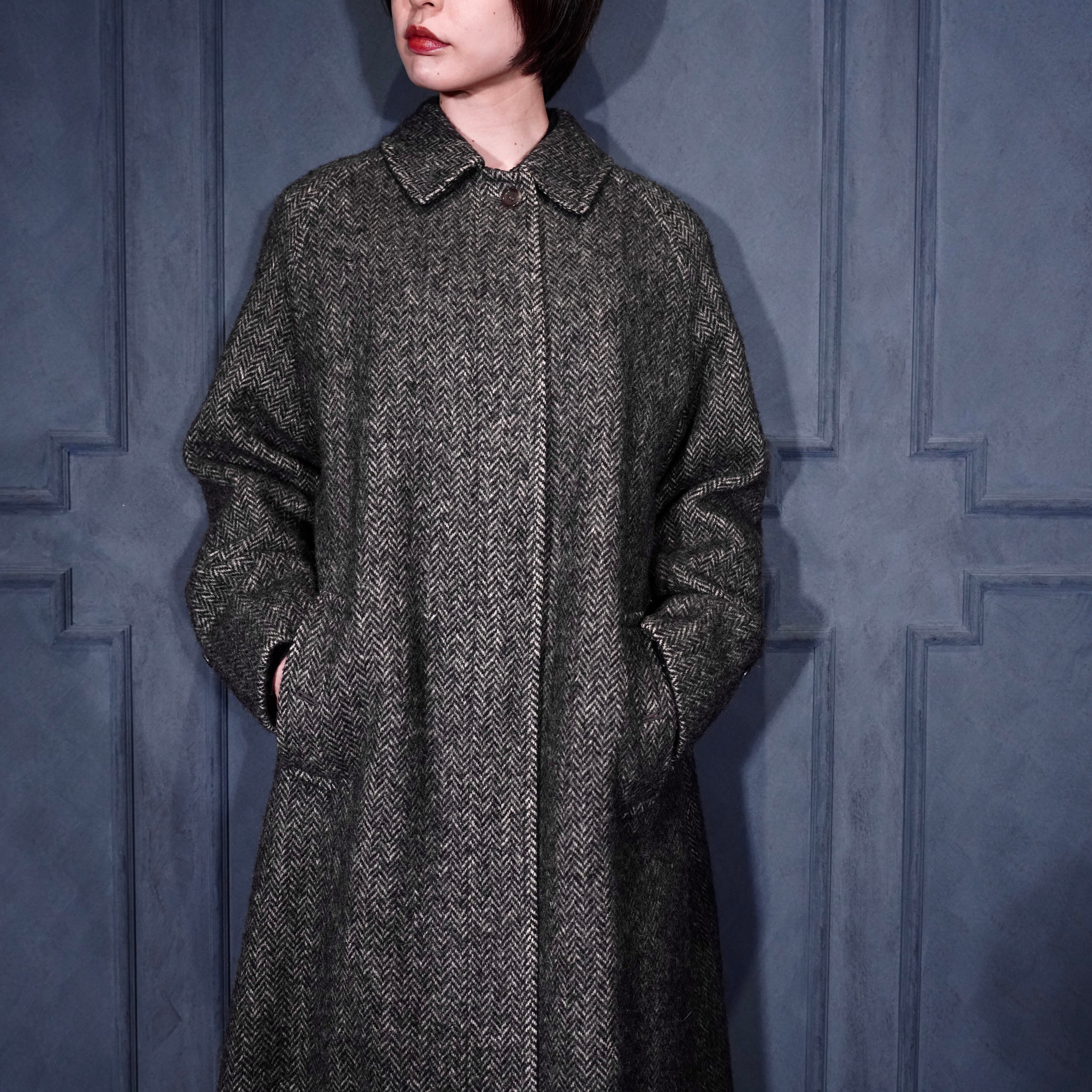 Burberrys SHETLAND TWEED WOOL BALMACAAN COAT/バーバリーズ