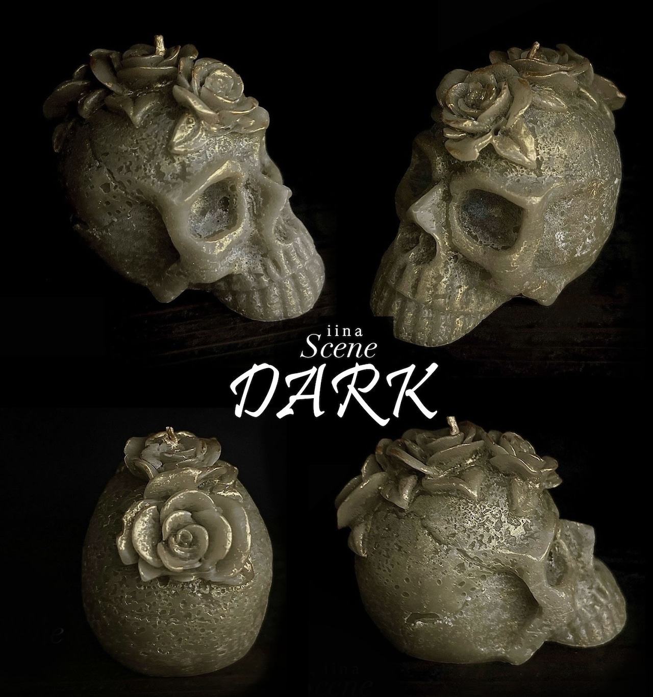 BLABK 銅器のような黒い骸骨キャンドル