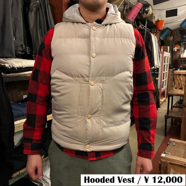 TOPANGA Men's Patch Button Hooded Vest Greige Quilting with hood Outer