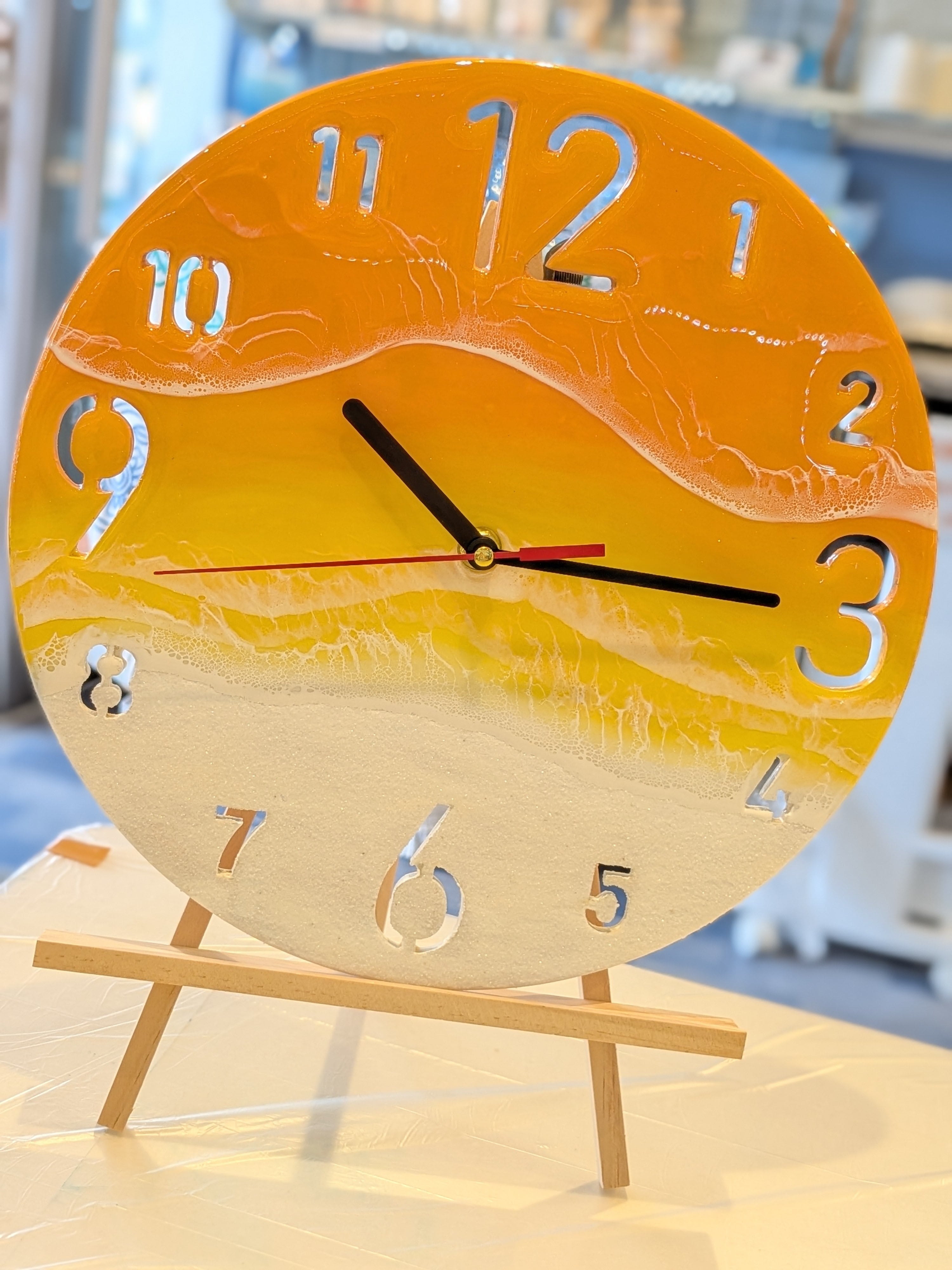 シーサーのオーシャンアート エメラルド×ブルー (メス) レジンアート