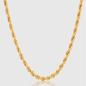 s925 Diamond Cut Rope Chain 【5mm 50cm /GOLD, SILVER】