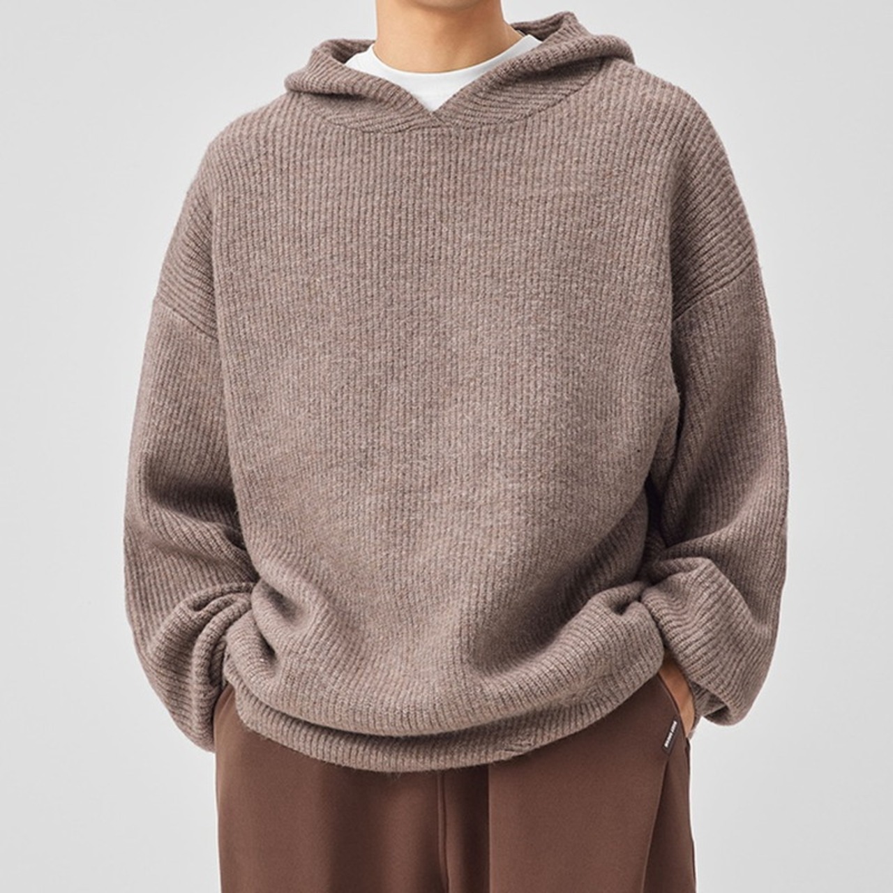 ダメージ加工ポイントフードニット　949