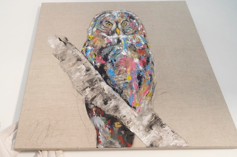 フクロウのスプレーアート！F6キャンバス owl / フクロウ / 梟の現代アート作品 絵画販売 | TOMOYA OFFICIAL