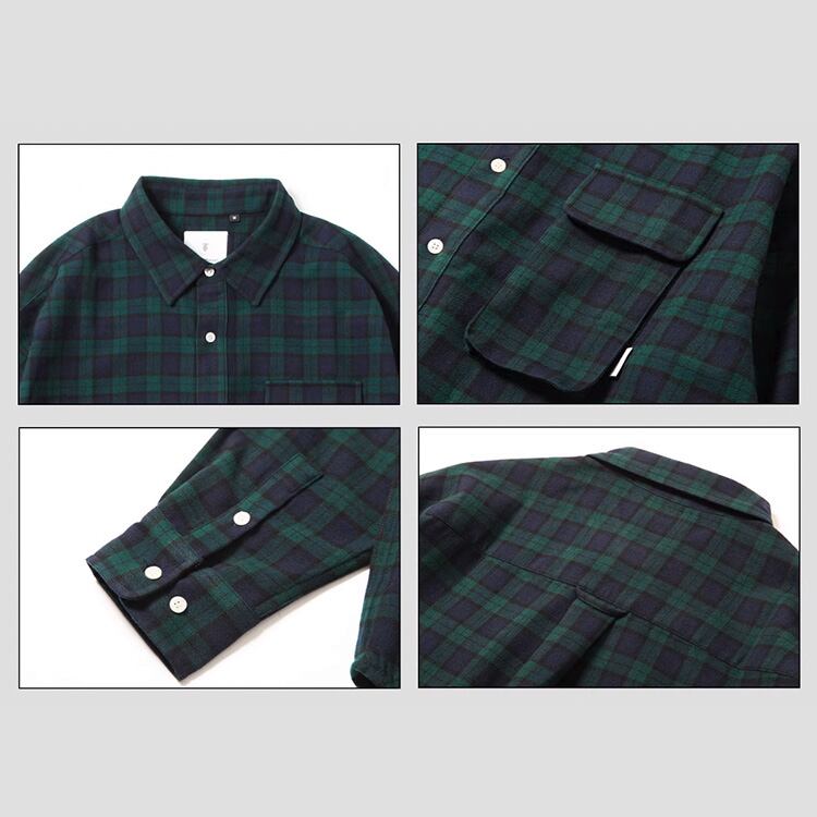 ★NEW BLUE AND GREEN PLAID SHIRT　　　A0813