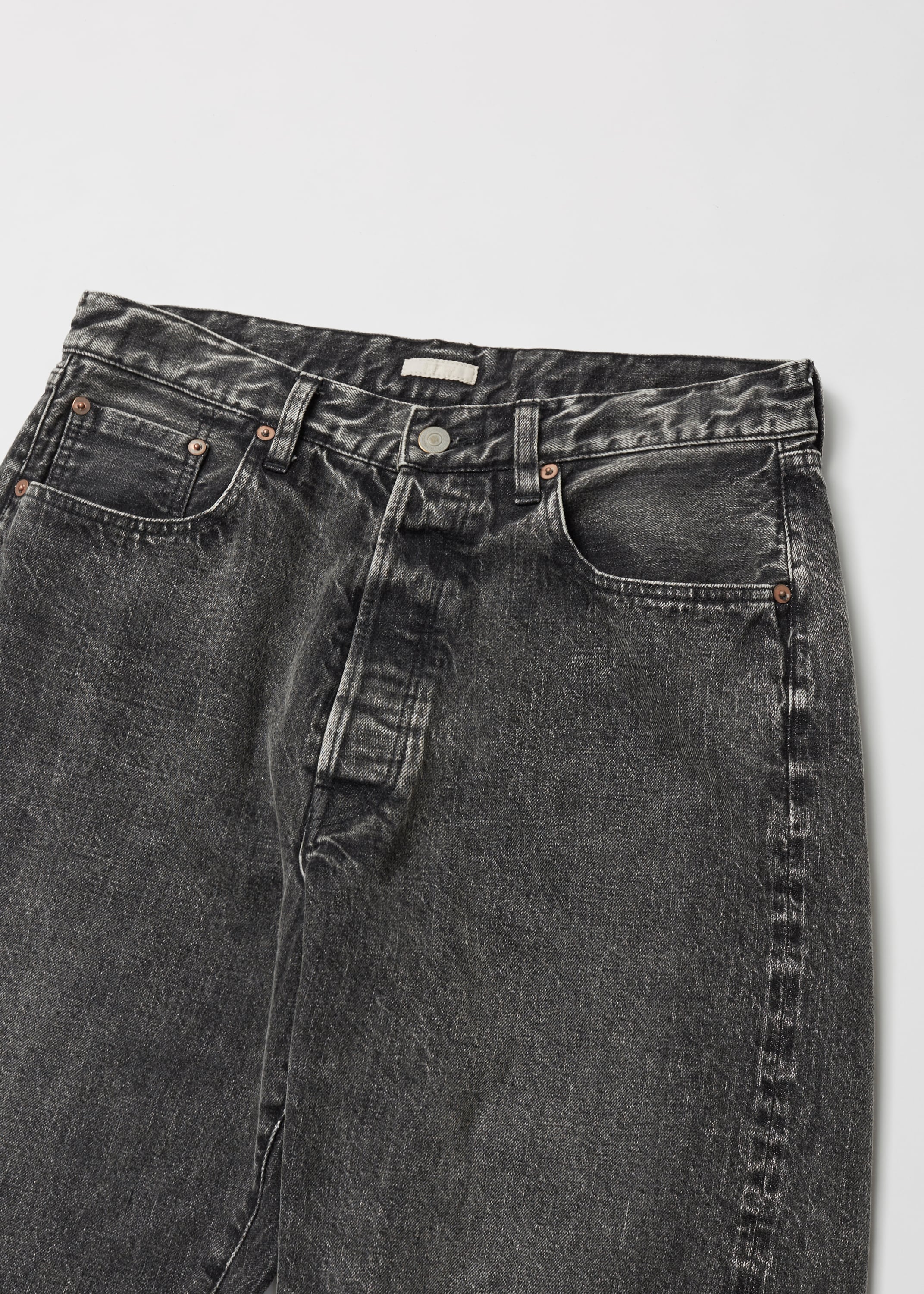 ULTERIOR］VINTAGE WASHED SELVEDGE BLACK DENIM 5P PANTS | ICONS