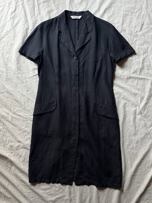 "MARELLA" 1990s Black linen one- piece