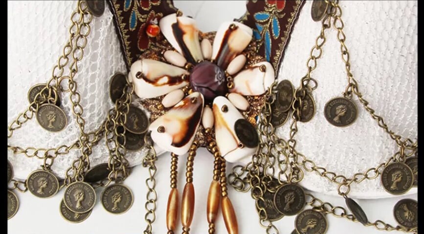 トライバル衣装 ブラ・パンツ・ヒップスカーフ三点セット ADNLW0114