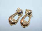 金色イヤリング(ビンテージ) cold color vintage earrings