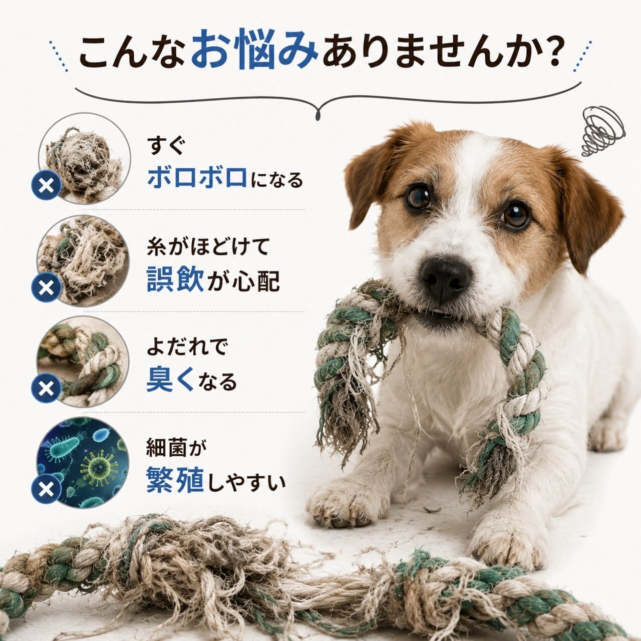 325.HANA 犬用噛みおもちゃ 抗菌・防臭加工 引っ張りっこトイ 高弾性
