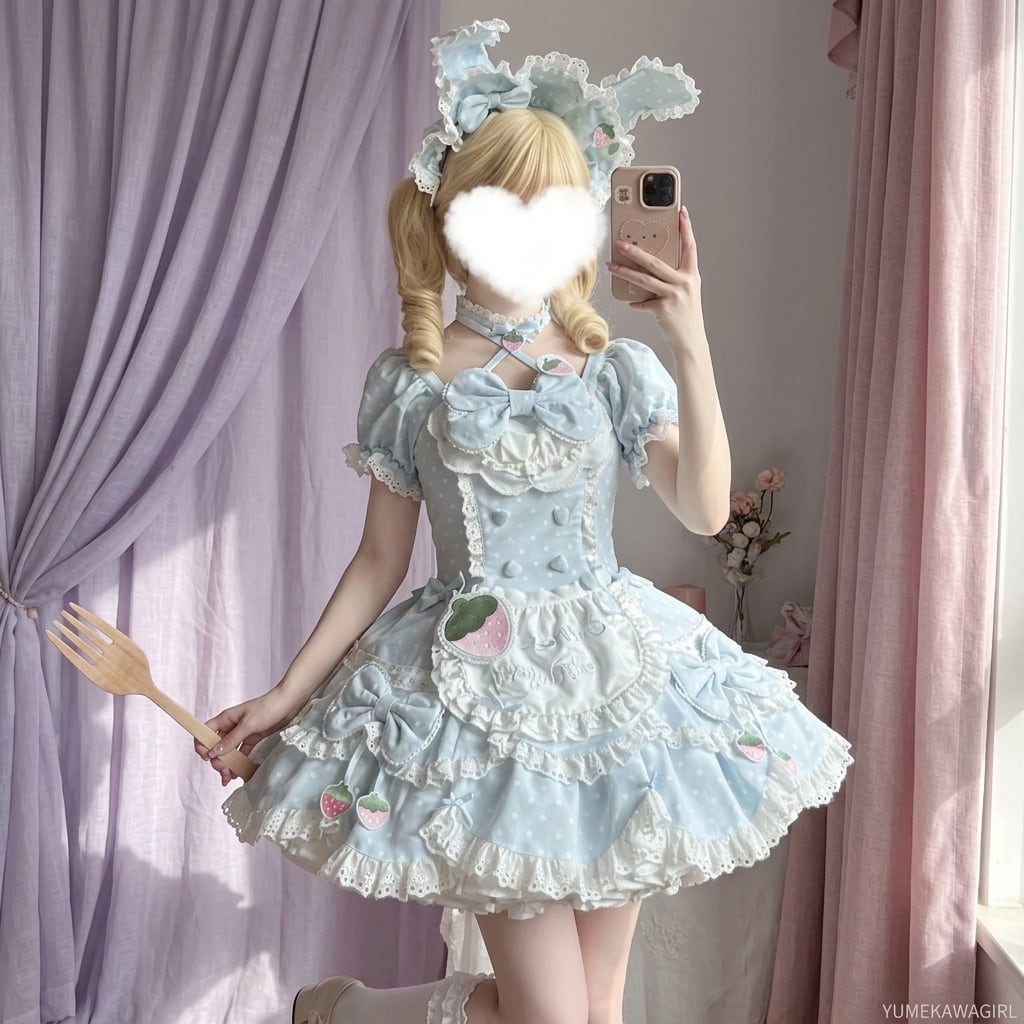 ゆめかわ♡全5カラー 種類が選べる♪いちごJSKワンピース wanpi64