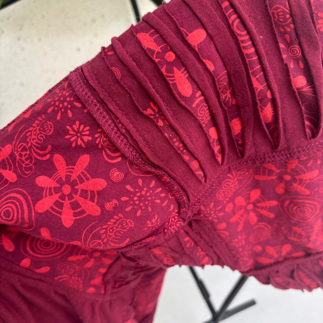 パッチワーク裏起毛パーカー