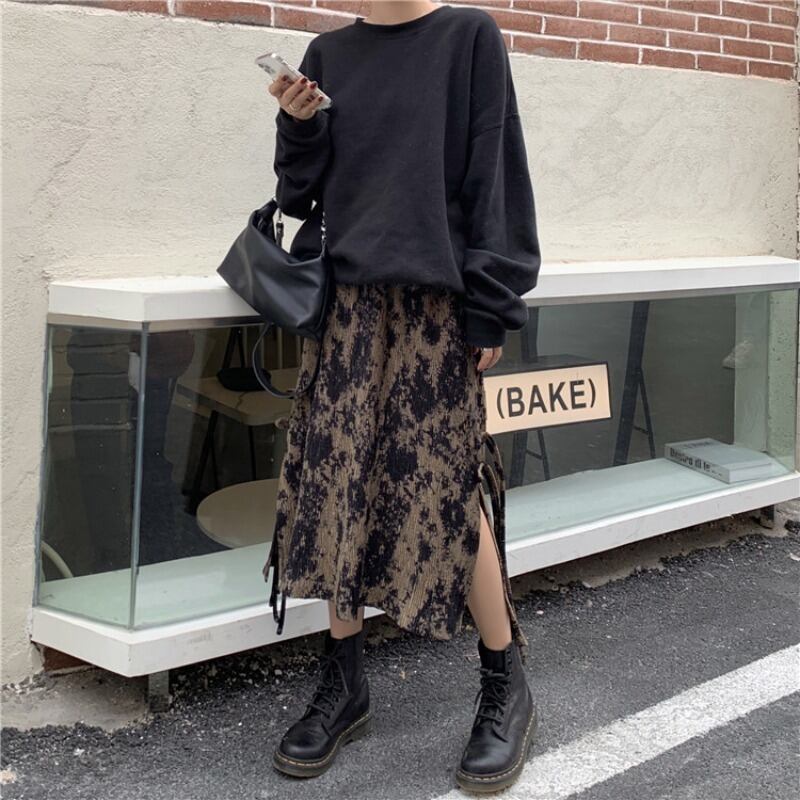 コーデュロイスカート レディースオータムウィンタースタンダードハイウェストウェストルーズ レトロ 秋物 冬物 YY-ファッション63007453768