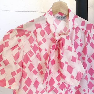Vintage ribbon tie blouse