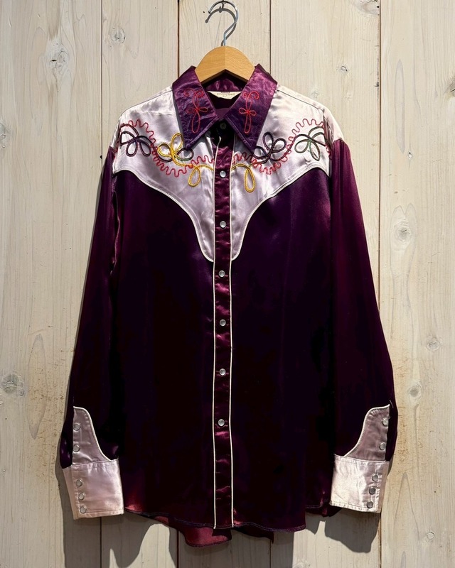 【a.k.a.C.a.k.a vintage】60's〜70's Artistic Design Good Sun Fade Vintage Loose Western Shirt