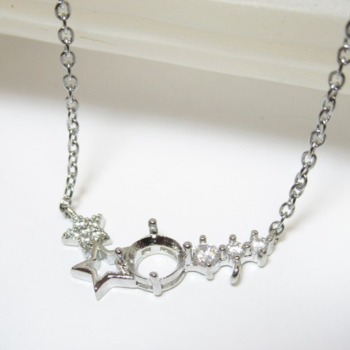 銅  6㎜  スターパヴェ ネックレス セッティング SV