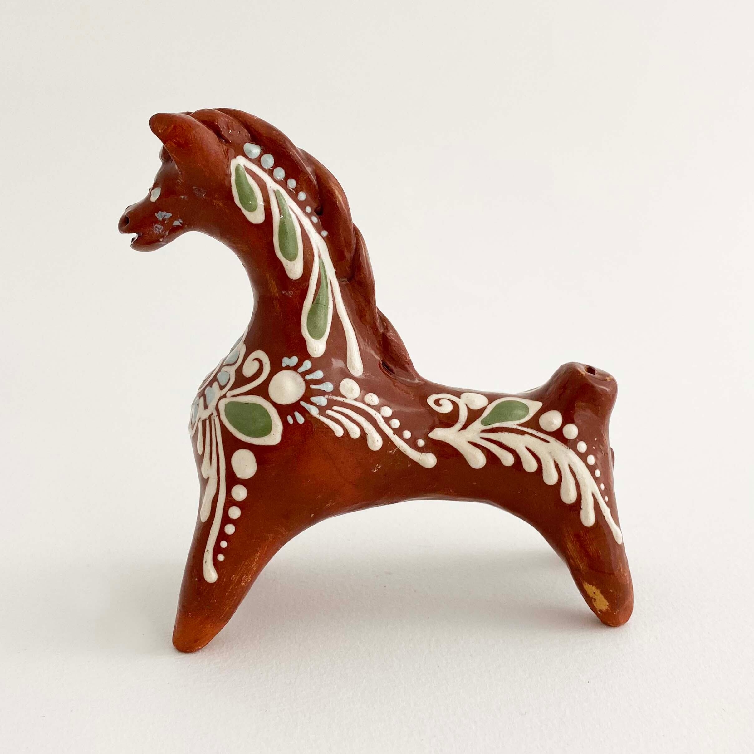 ウクライナ産 オピシュニャ土人形(馬 水色の目)