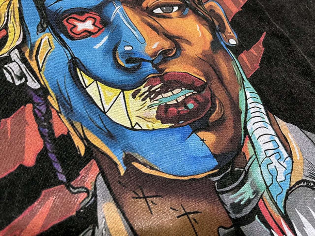 VINTAGE ストリート TRAVIS SCOTT 半仮面の男 Tシャツ T208