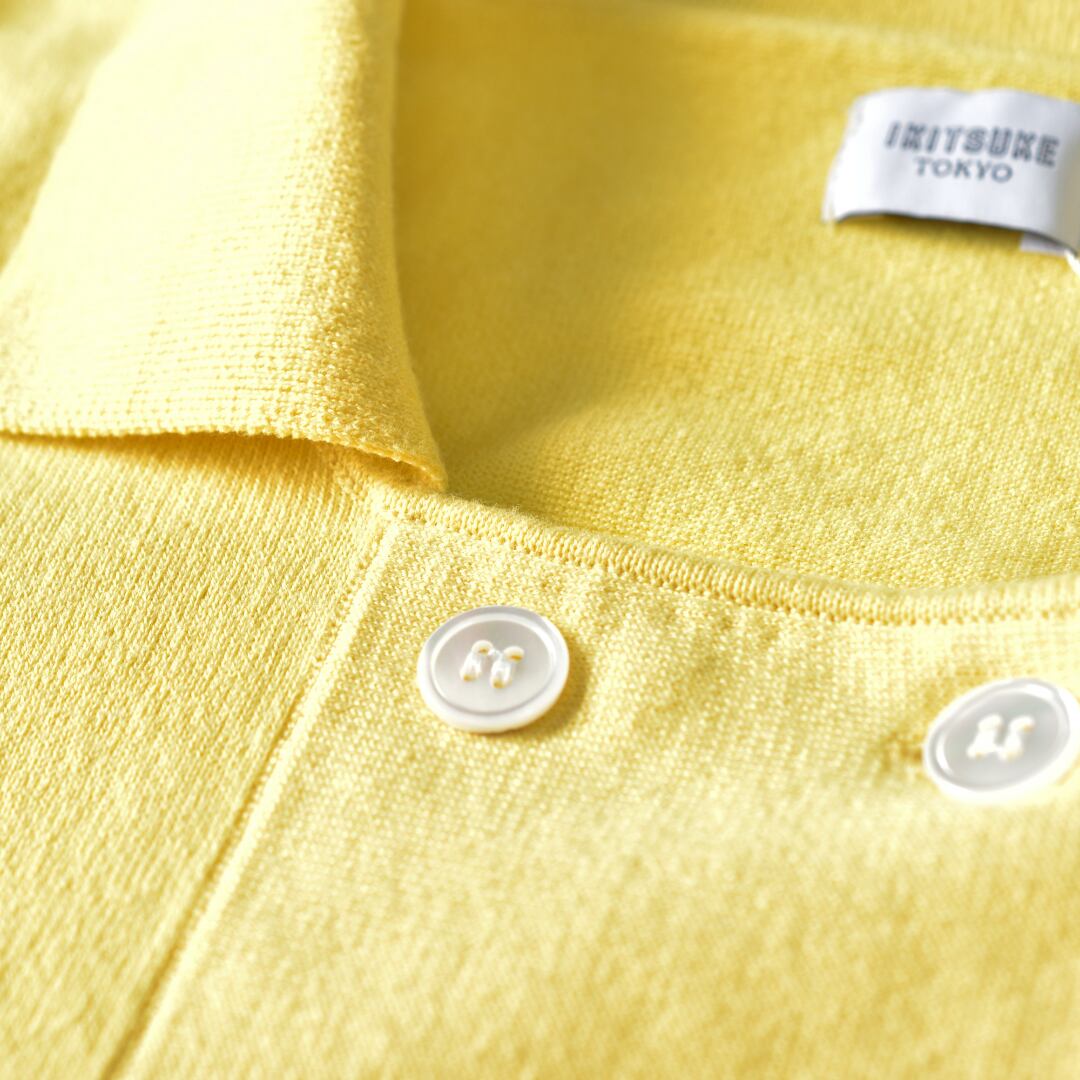 IKITSUKE イキツケ ポロダブルニット・イエロー【送料無料】