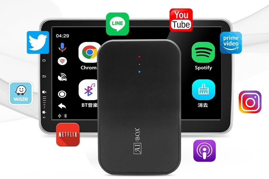 CarPlay AI Box HE PRO BTリモコン付き CarPlay AI Box アダプター