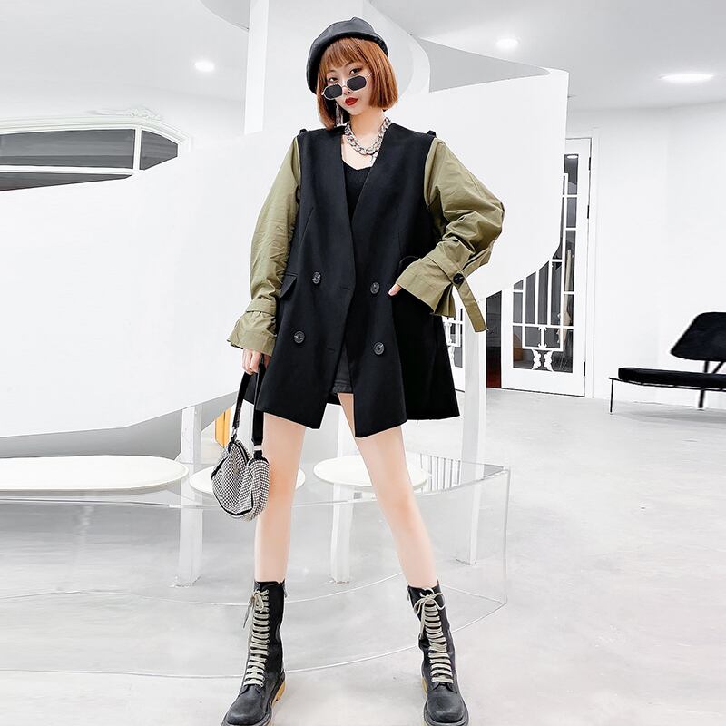 スタイルジャケット ルーズカジュアルオータム 大きめサイズ 秋物 ステッチ ミックスインファッション71744170669