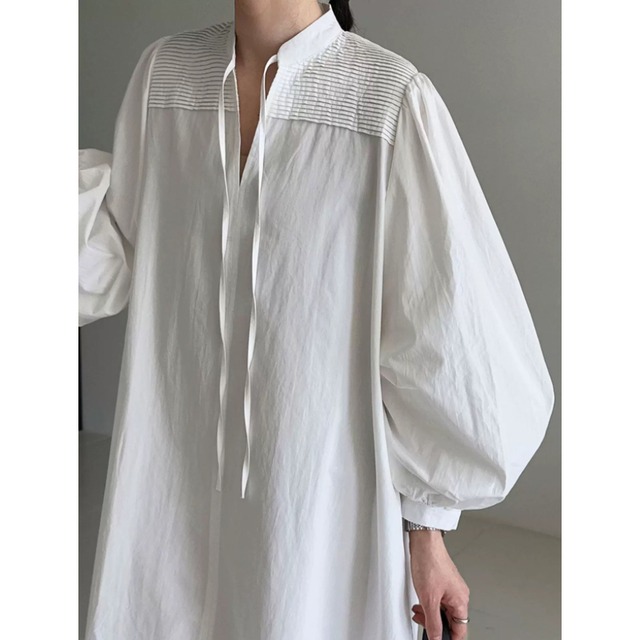 front ribbon smock tunic blouse   101615