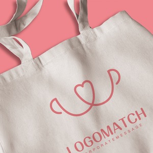 ハートでつながるマグカップのロゴ