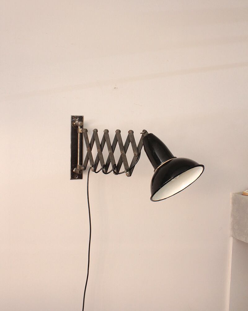 北欧 ヴィンテージ 木製 シザーランプ 蛇腹 照明 アンティーク