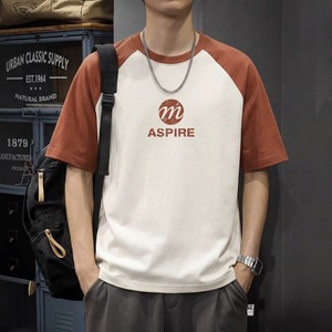 カレッジロゴ風 配色ラグランTシャツ 2カラー 11362