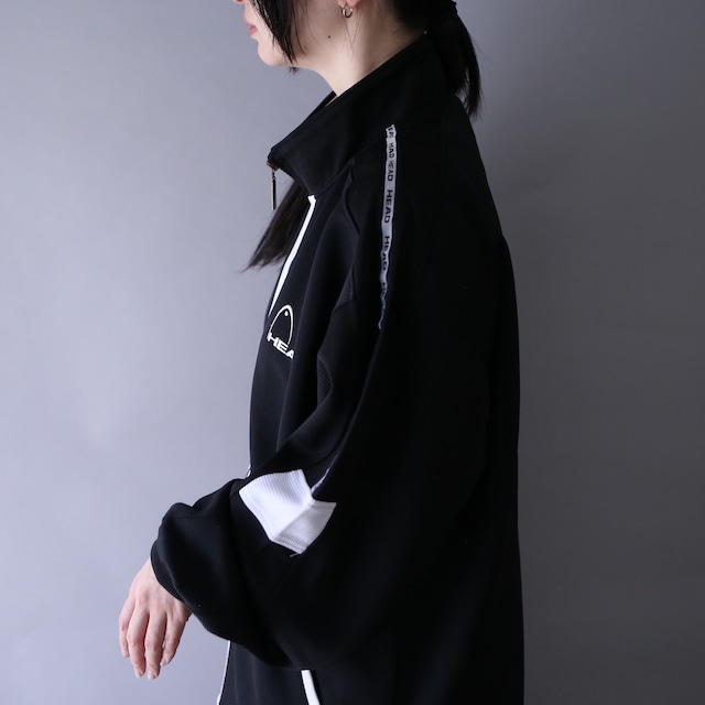 "black×white" tech design over silhouette track jacket