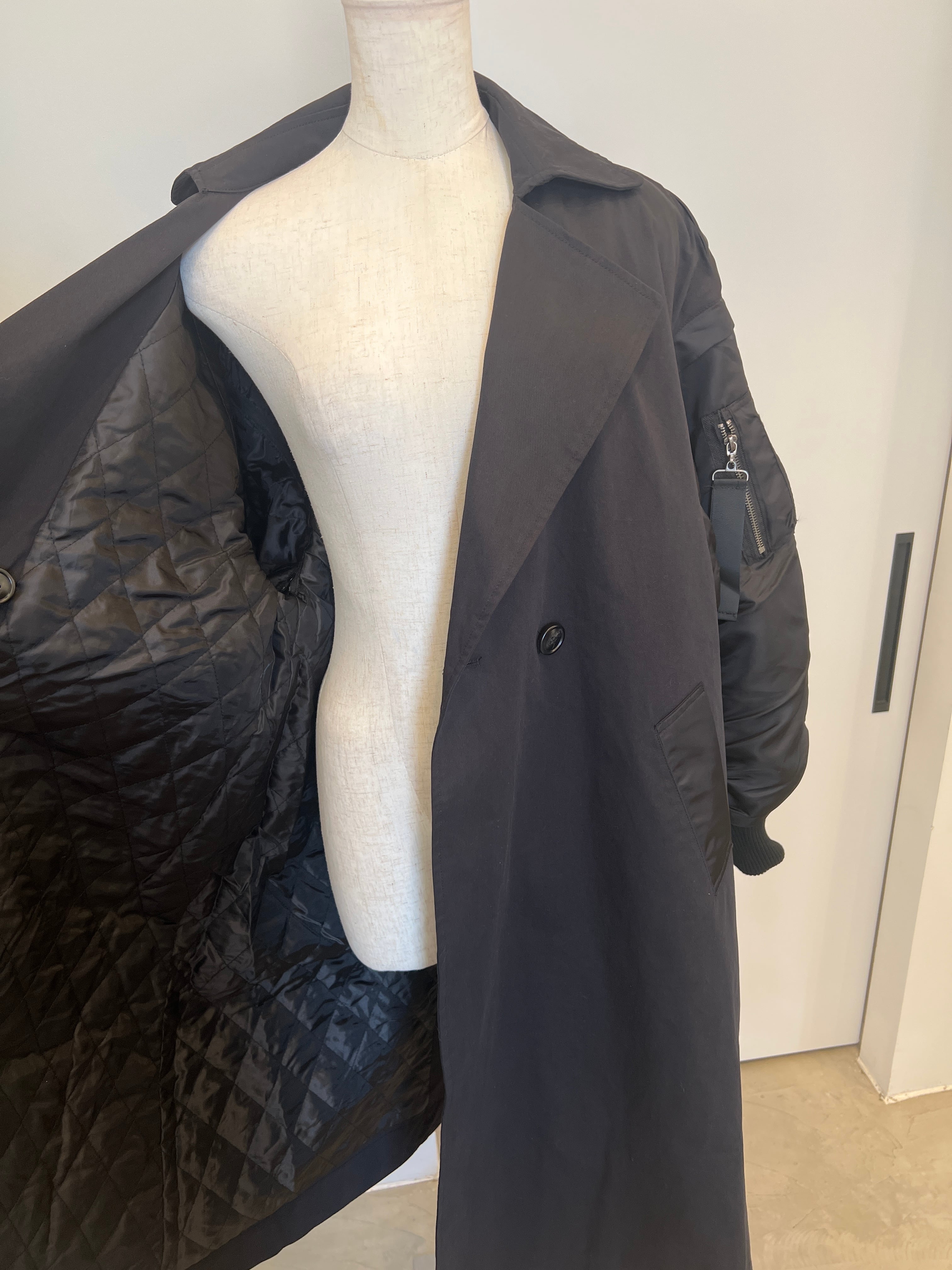 【SELECT】MA-1スリーブビッグカラーロングコート 24-0187