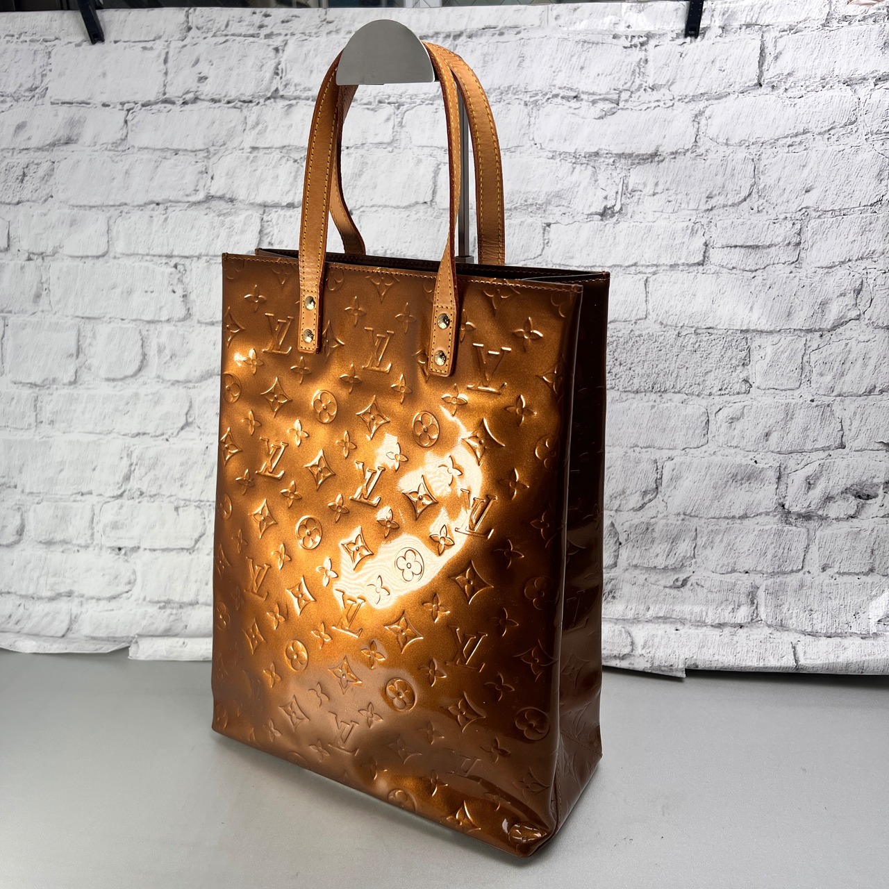 LOUIS VUITTON ヴィトン ヴェルニ リードMM エナメル／パテントレザー ハンドバッグ イエロー A-14134