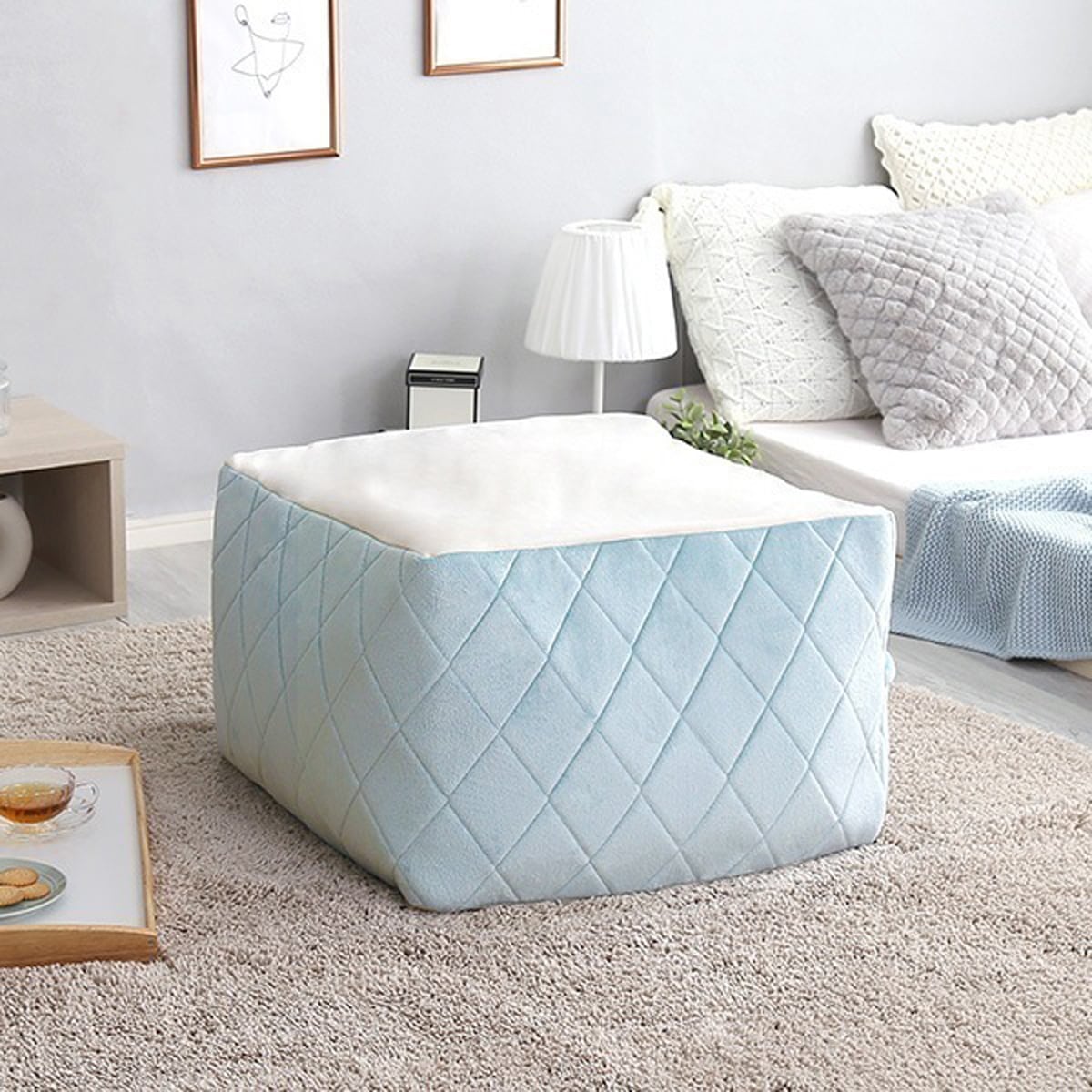 大人かわいいインテリア 四角ビーズクッション Lサイズ【Chammy -チャミー-】