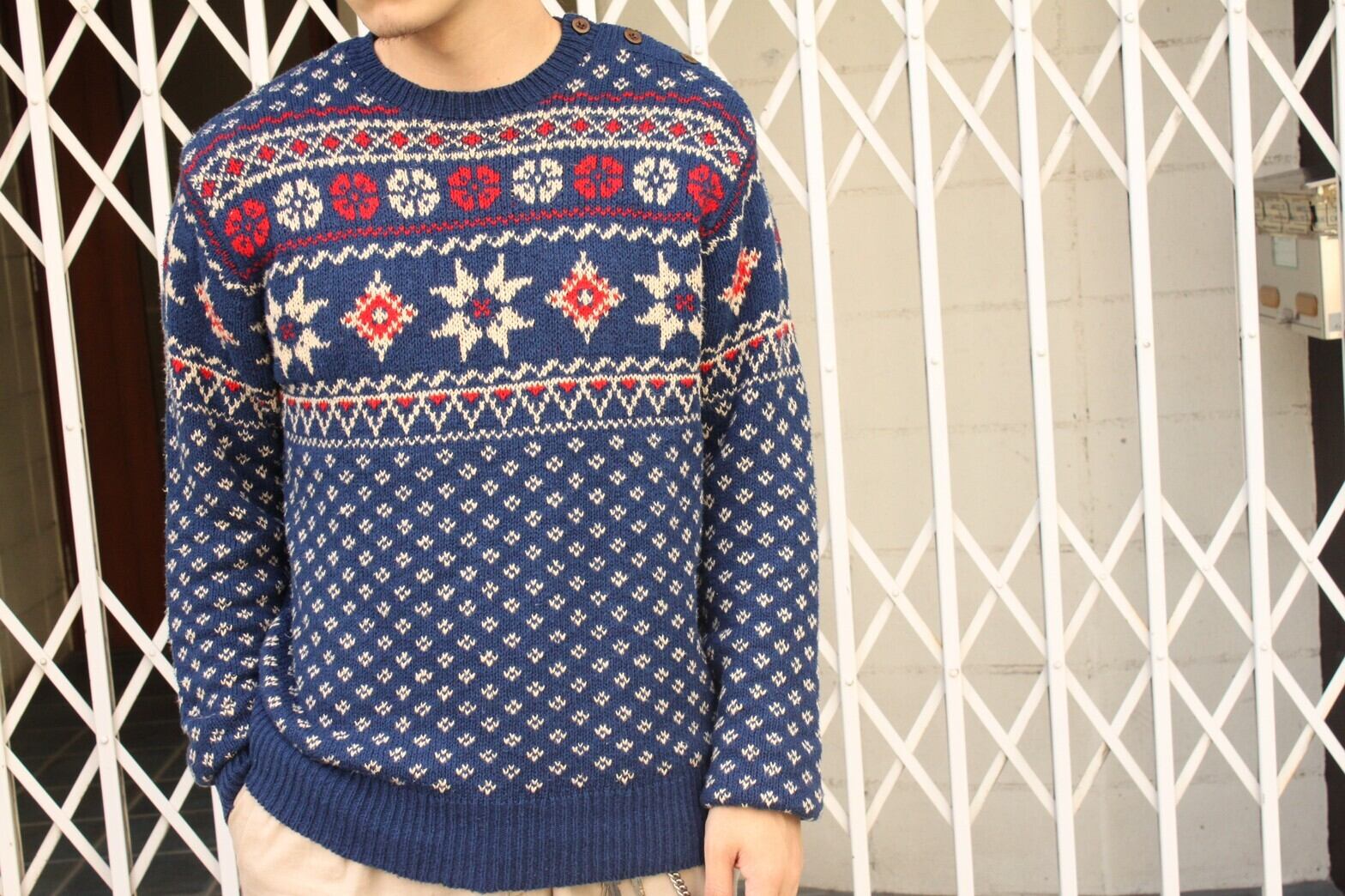 Ralph Lauren Cotton×Linen Nordic Pattern Knit