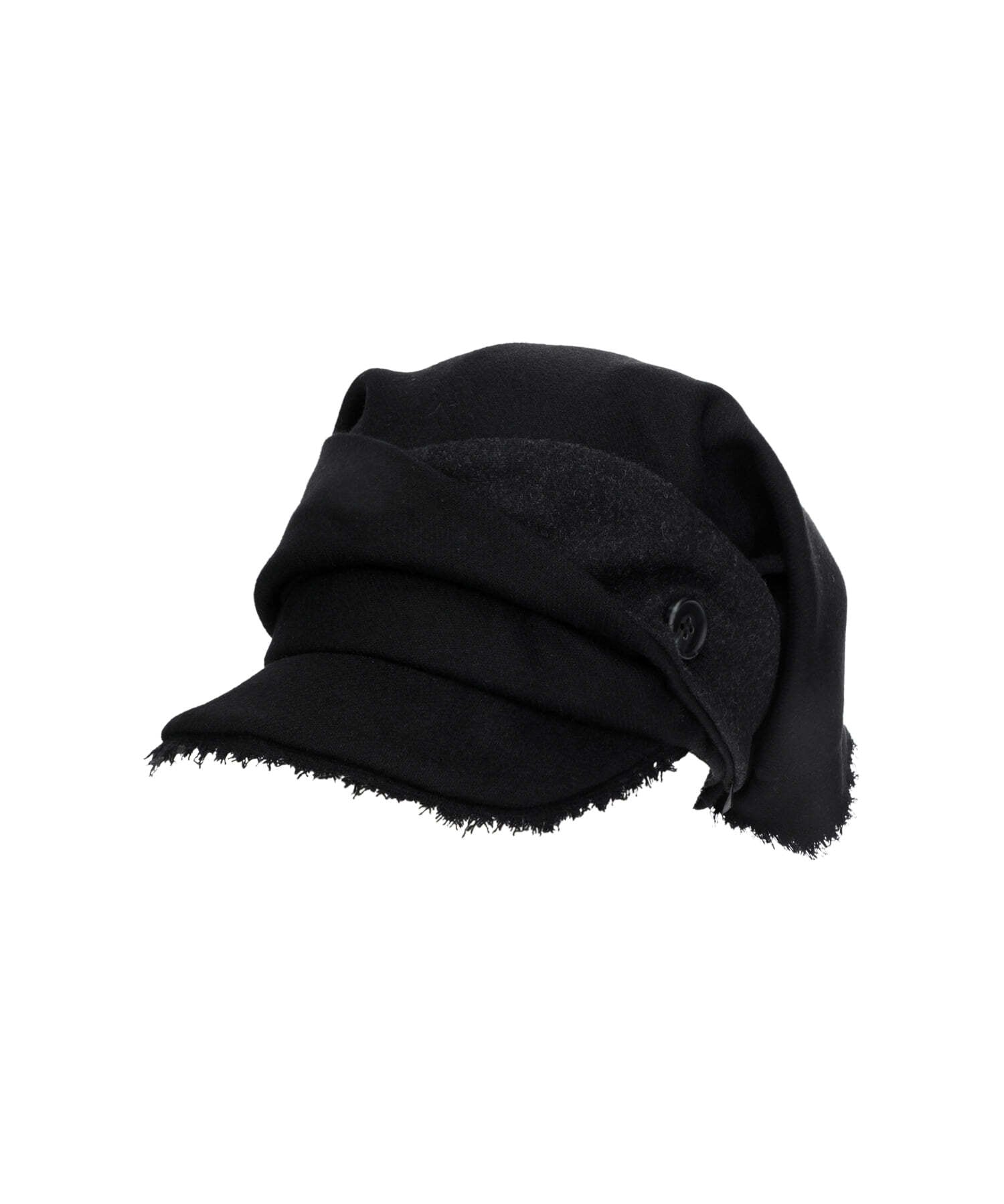 OJOS] Scarf Veil Wool Cap / Black 正規品 韓国ブランド 韓国通販