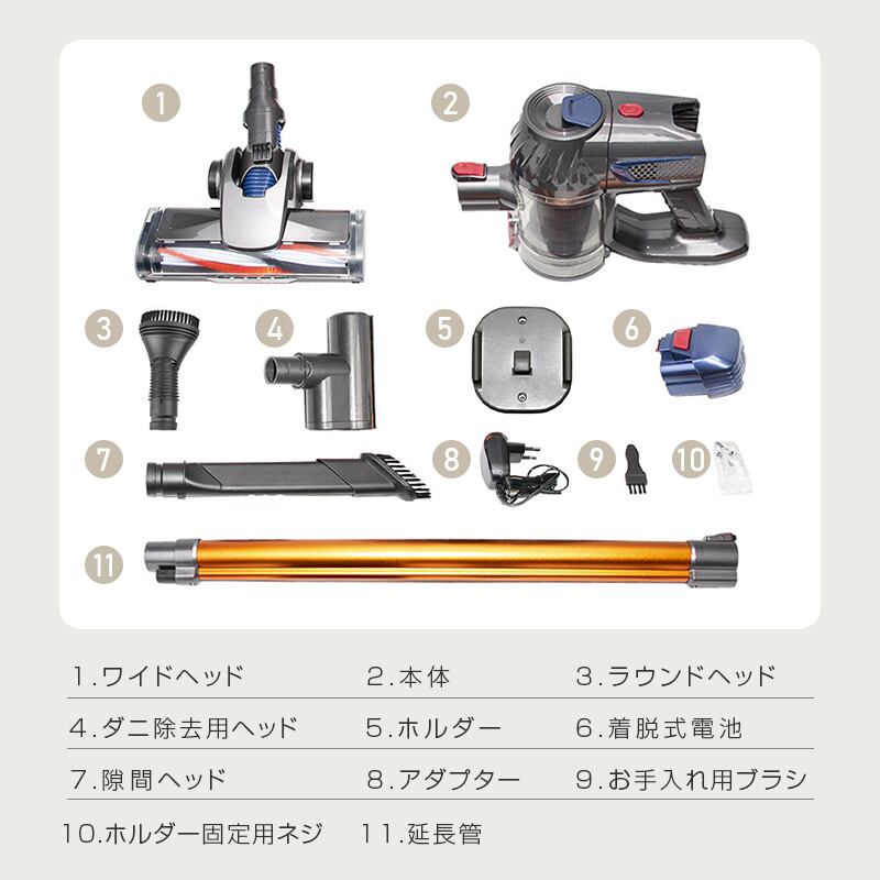 新品 コードレス 掃除機 11000Pa強吸引力サイクロン掃除機 軽量 2in1スティック掃除機 LEDランプ付き 壁掛け充電式 PSE認証済 カラー: レッド 時間指定不可 強吸引力 超軽量コードレス掃除機 掃除機 コードレス