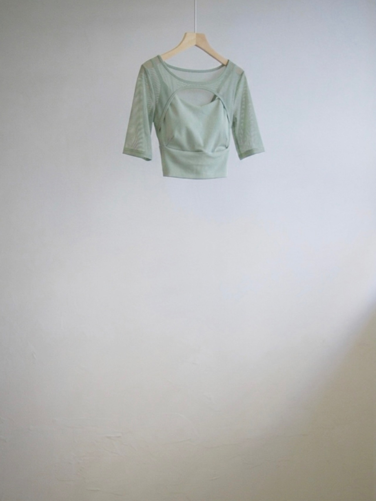 Mesh Cutout Layered Top / MINT - 1