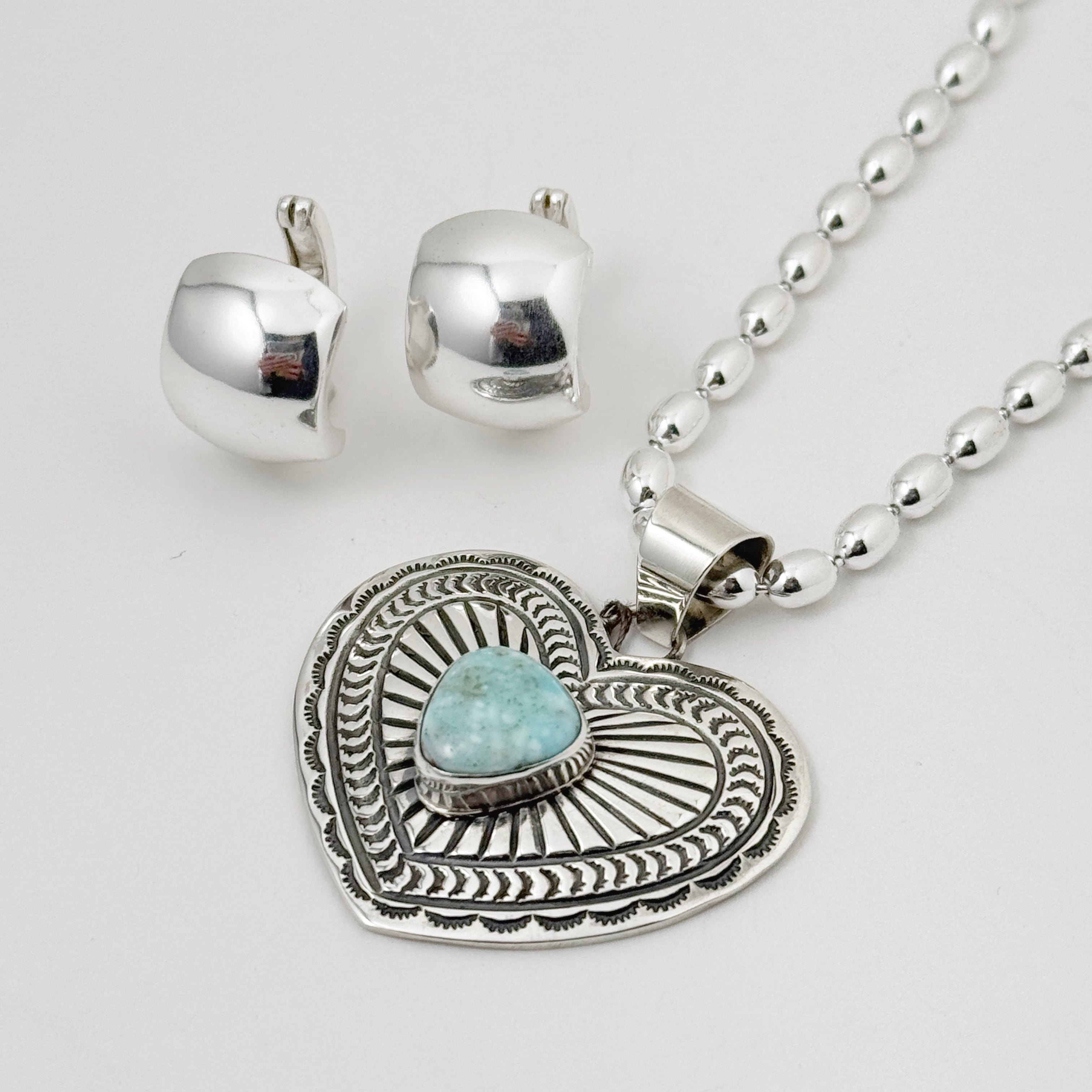 Indian Jewelry 》ターコイズハートペンダント ネックレス Indian Jewelry 》ターコイズハートペンダント ネックレス