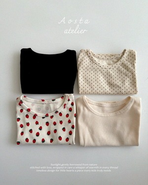 [Aosta] ribbed short sleeve T-shirt / [아오스타] 골지반팔티