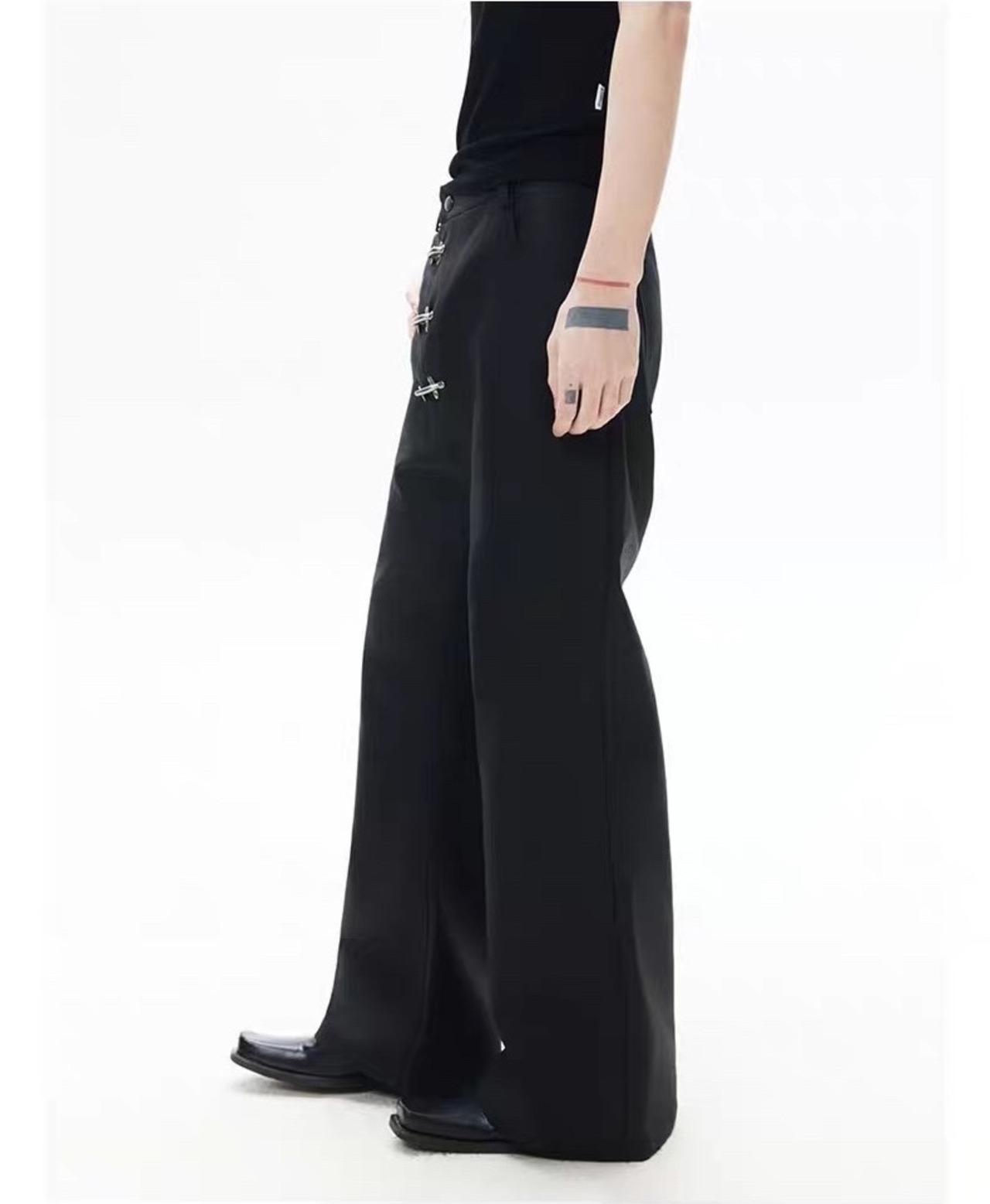 FRKM SCD 26SS ワックスコーティング ファイヤーマンフックセミフレアパンツ