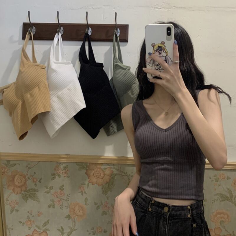 ブラックトップス サマーショートバックブラ 夏物 YY-ファッション21303761358