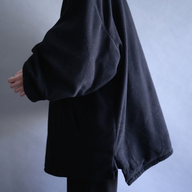 "reversible" fleece×nylon over size anorak parka