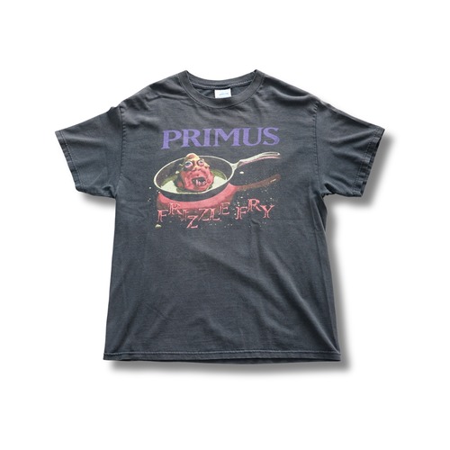 90s PRIMUS プライマス Frizzle Fry バンドTシャツ フェードブラック（表記L・実寸L相当）｜NA994