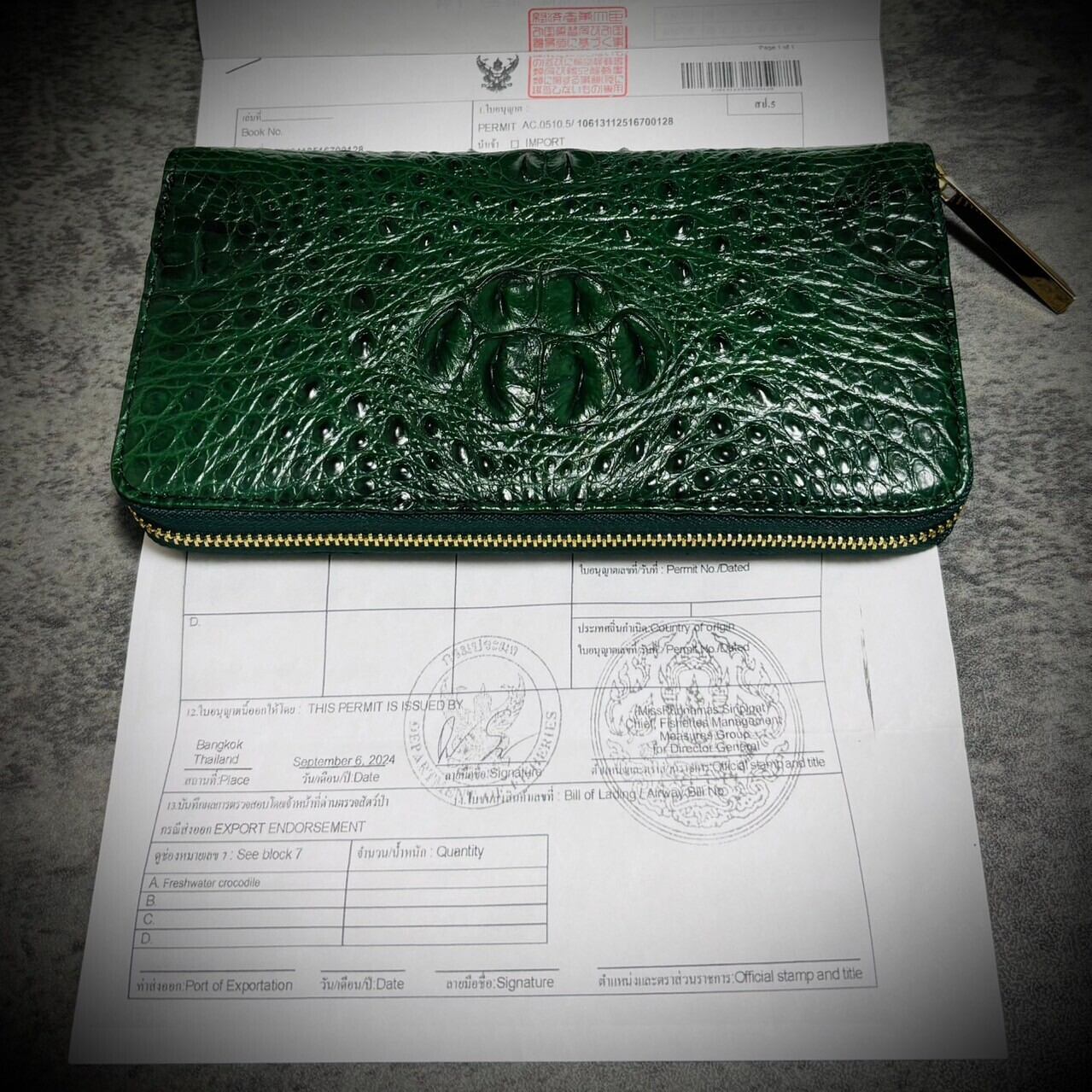 クロコダイル メンズ財布 長財布 大容量 カード27枚 背部 頭部  