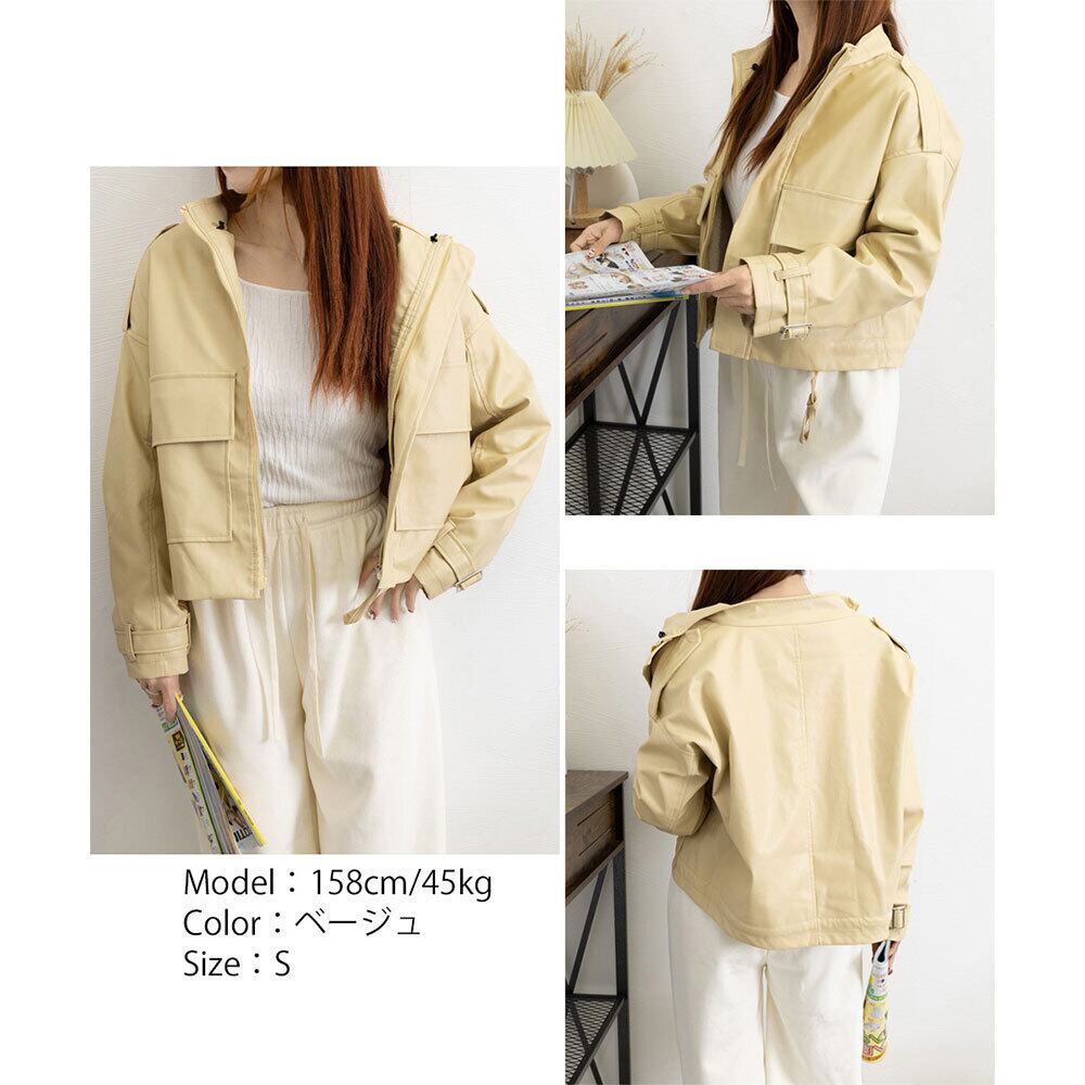 ライダース ジャケット レディース PUレザー 秋冬 ファー付き 韓国 おしゃれ かっこいい 大人 裏起毛 ブルゾン ストリート系 アメカジ 大人可愛い 大人女子