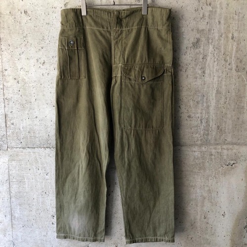 GE73 50s イギリス軍 グリーンデニム オーバーパンツ Size6 実物