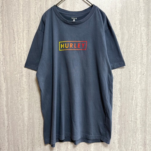 Hurley グラデーションロゴプリントTシャツ ブルーグレー M