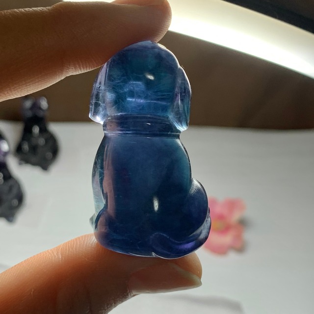 送料込み☆11.フローライト犬・インテリア